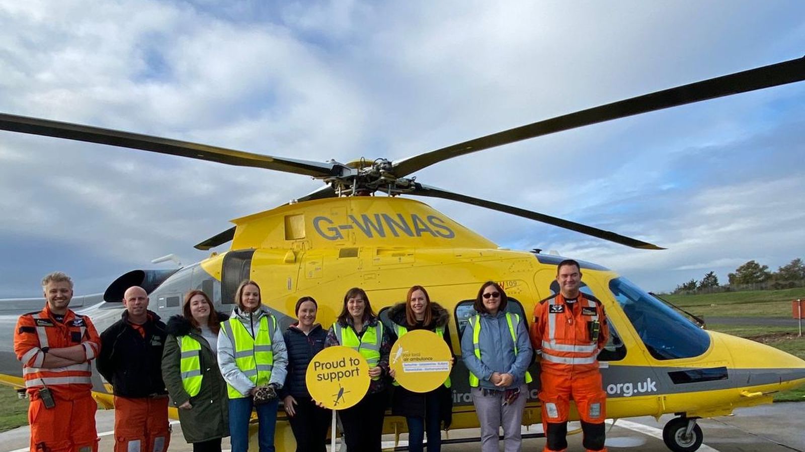 Kenilworth Ladies Circle members with an air ambulance
